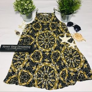 VANS YELLOW AND BLACK ABSTRACT DRESS
